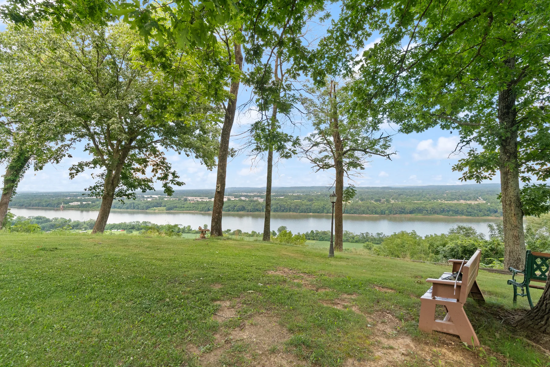 Panoramic Ohio River and Louisville skyline view from the property