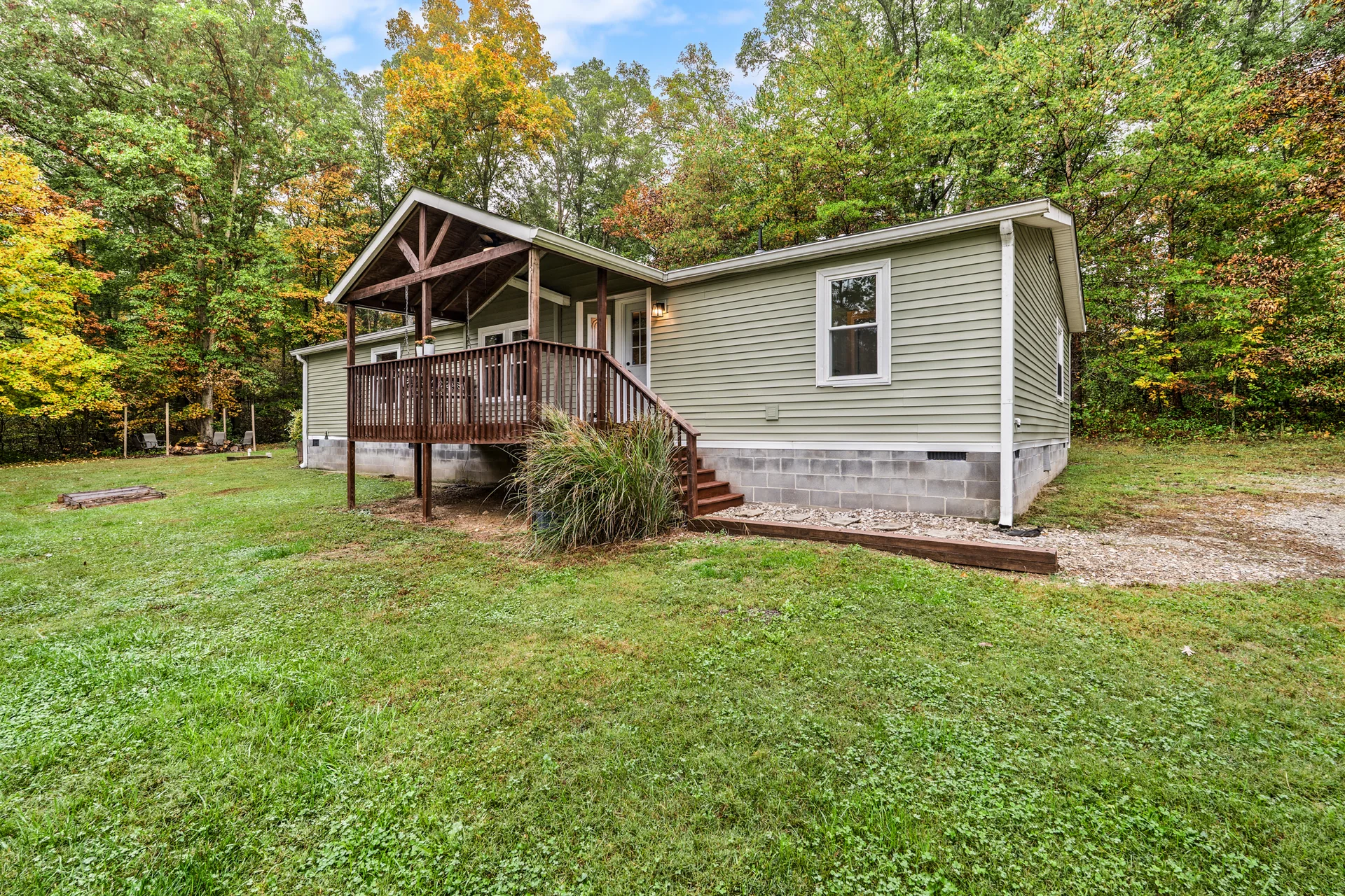 Covered porch and side exterior at 2206 Old State Road
