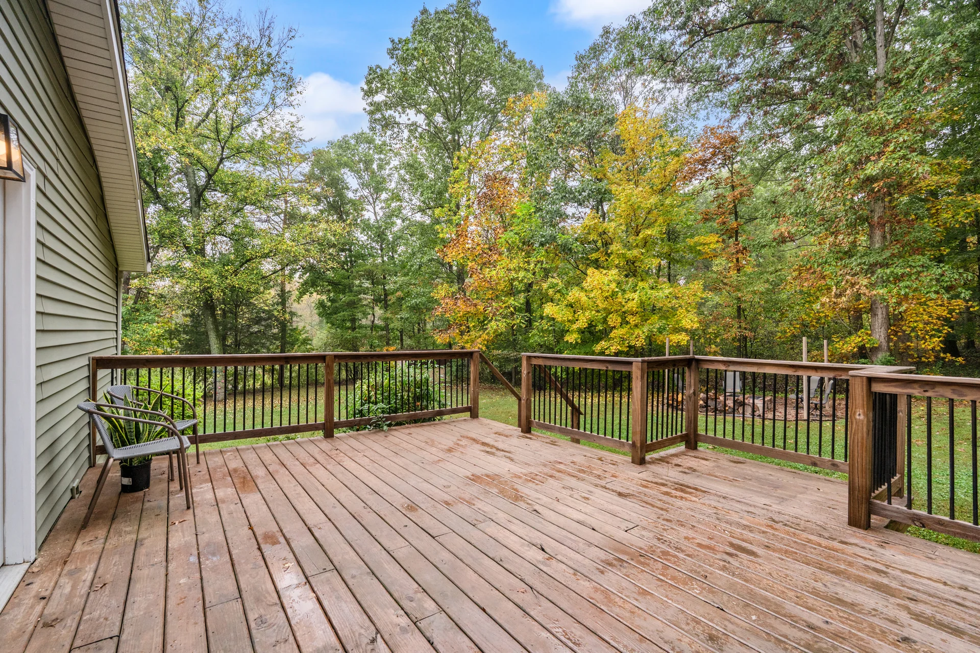 Deck overlooking the trees at 2206 Old State Road