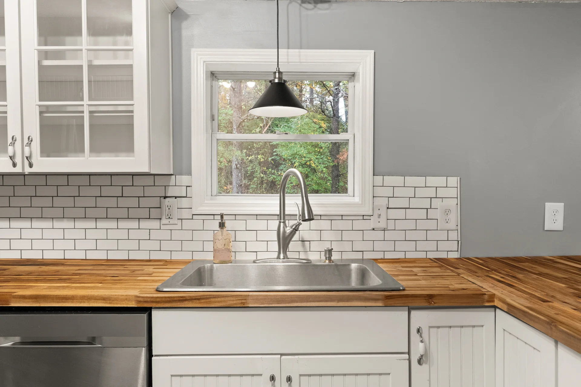 Kitchen window and sink detail at 2206 Old State Road