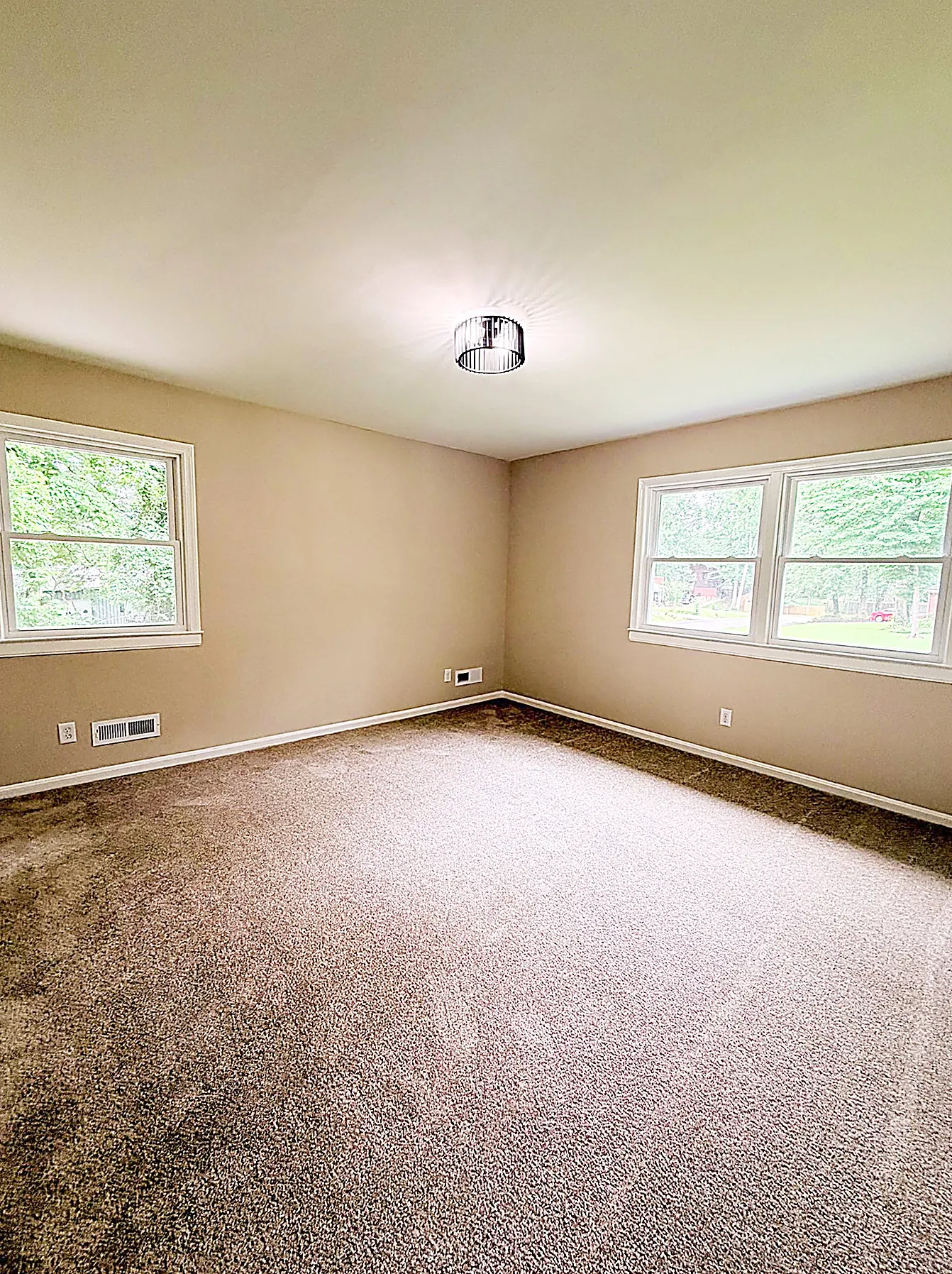 Spacious finished basement family room