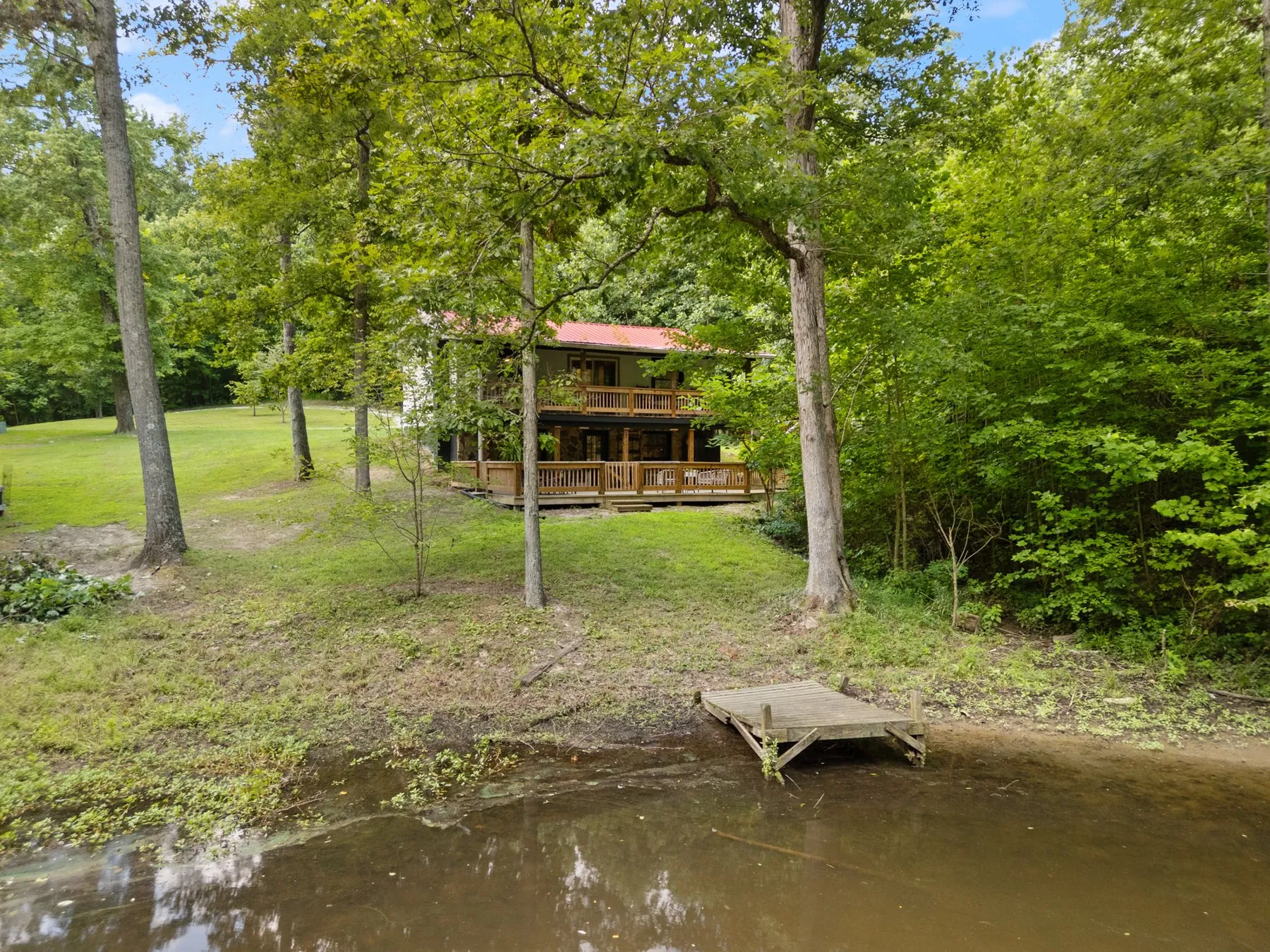 The house seen from across the water
