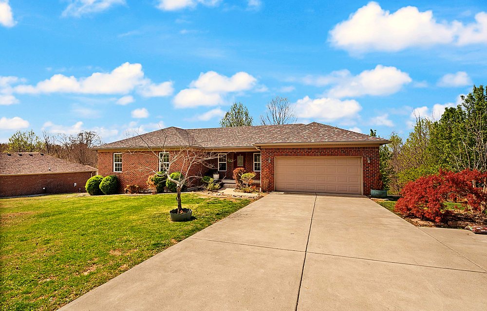 7046 Corydon Ridge Rd, Lanesville, IN — 2010 brick ranch on 1.24 wooded acres for sale